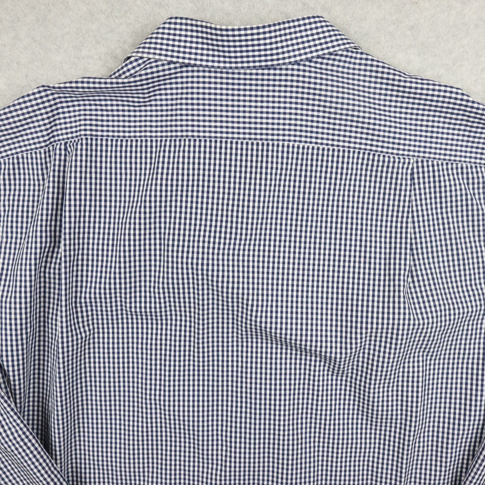 Michael Kors Shirt Mens 18.5 34/35 Big Luxe Cotton Button Up Gingham Long Sleeve - Picture 10 of 10